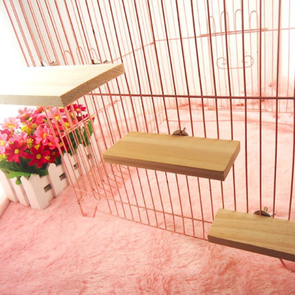 1-5pcs Pet Wood Jumping Platform Climbing Frame Scratch Board Springboard Cage Mounted Guinea Pig Toys House Supplies