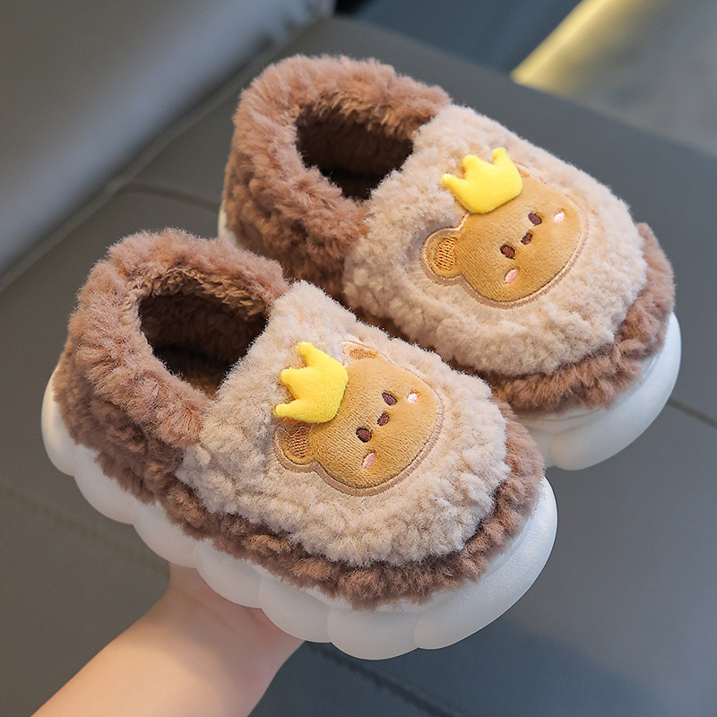 2024 New Winter Children's for Men Women, Warm Non slip Veet Parent Child Bag, and Hair Cotton Slippers Children with Free Shipping 24ff