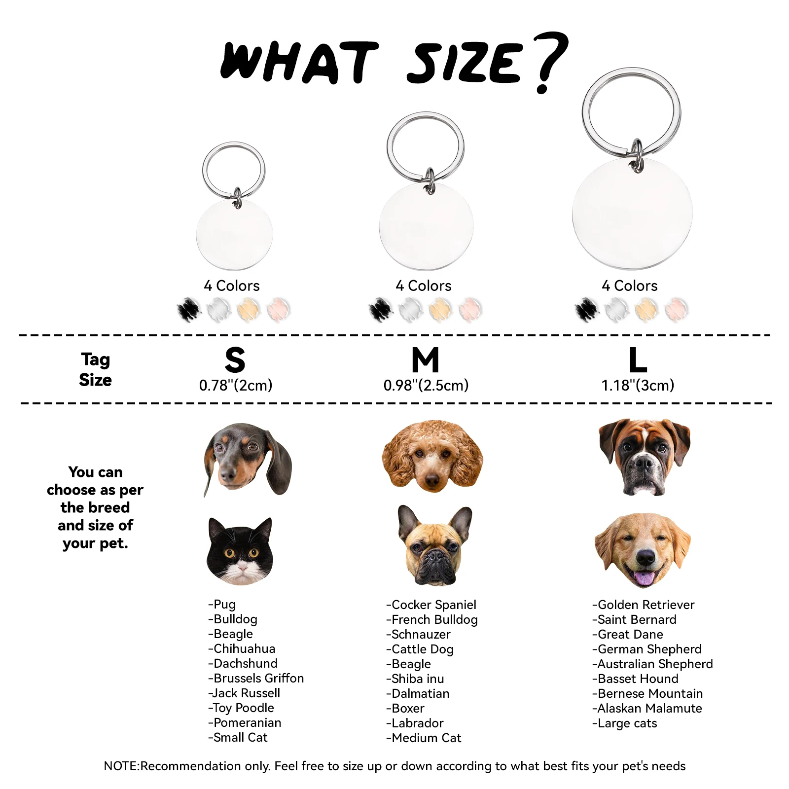 Personalized Doberman Dog Tags Collar Anti-Lost ID Dogs Customized Nameplate Pet Collars Tags Free Engraved for Puppy Supplies