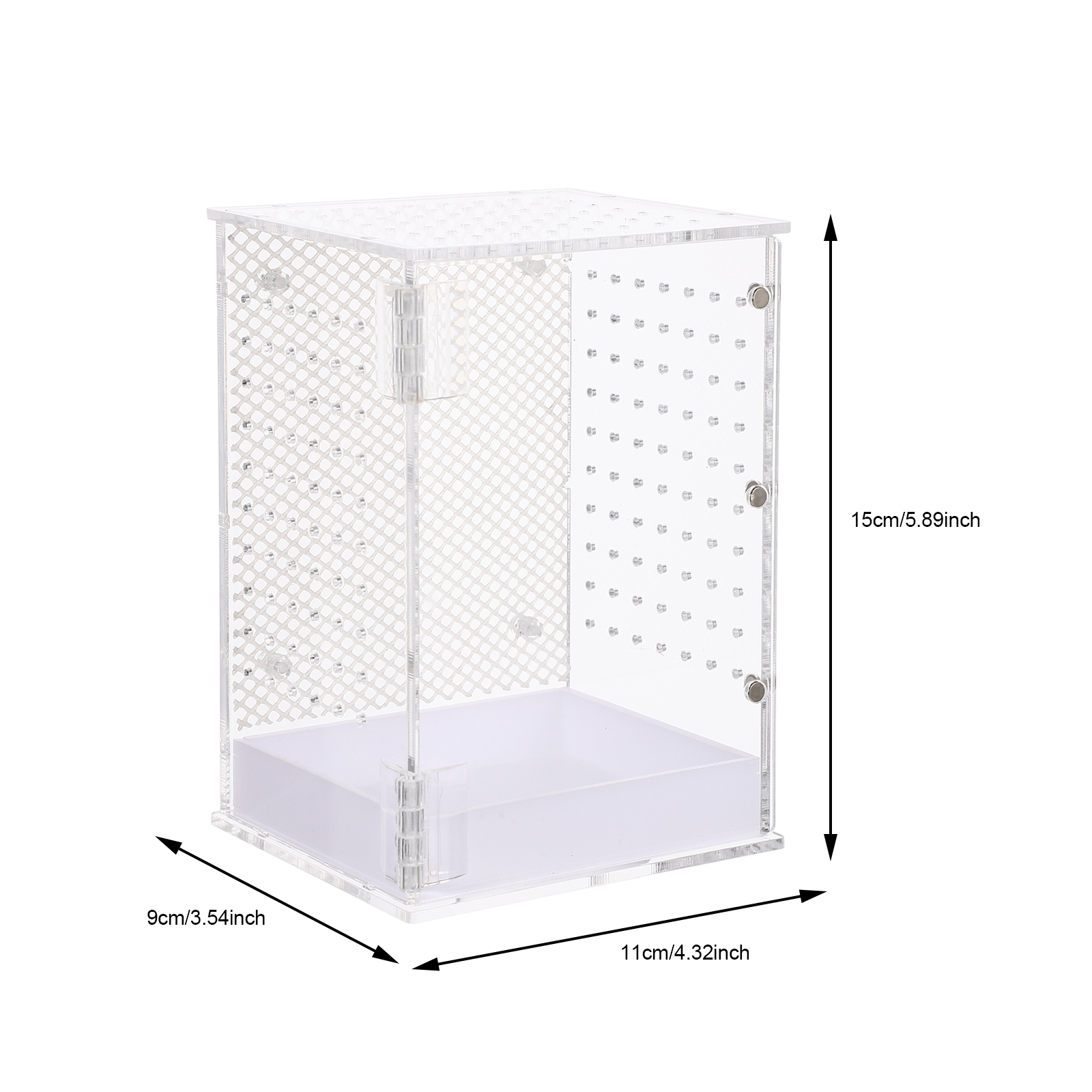 Tank Reptile Pet Terrarium Feeding Container Enclosure Mantis Reptiles Praying Habitat White