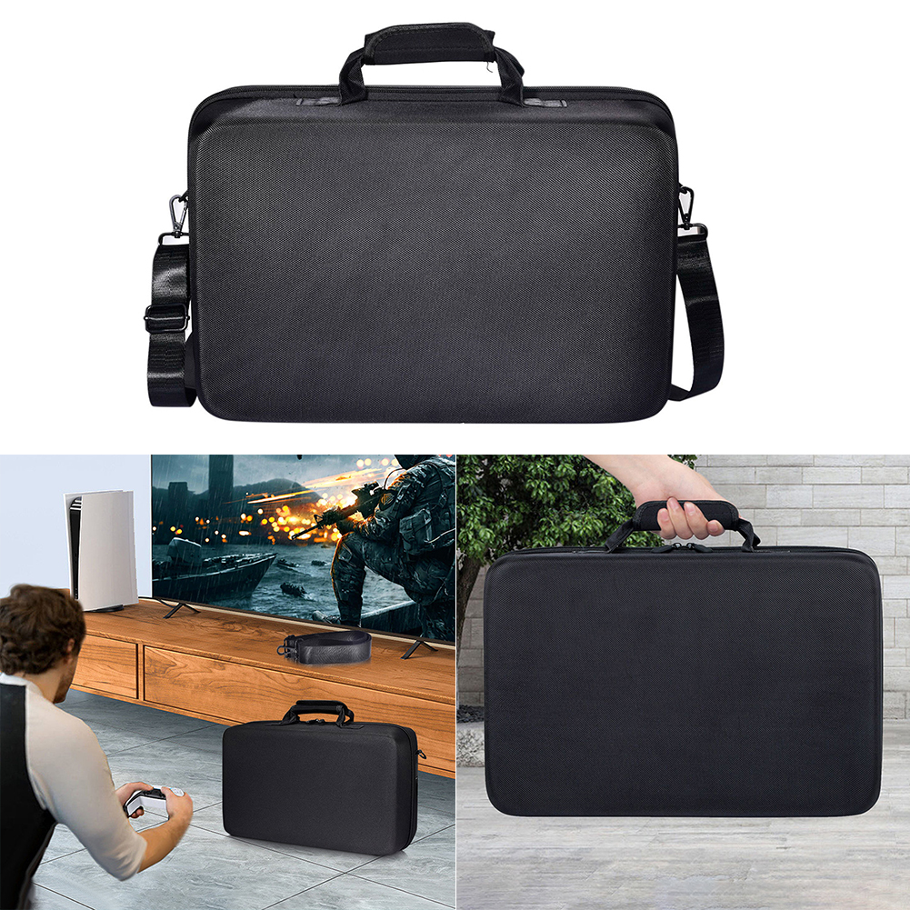 Carrying Case Anti Scratch Portable Storage Bag Large Capacity Handbag Shoulder Bag for PS5 Slim for PS5 Slim Console Controller