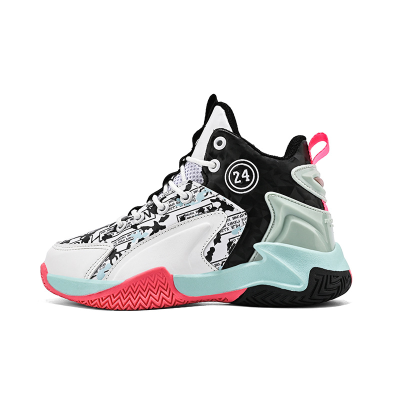 Trendy sneakers kids shoes leather fashion basketball shoes new kids basketball shoes Free shipping