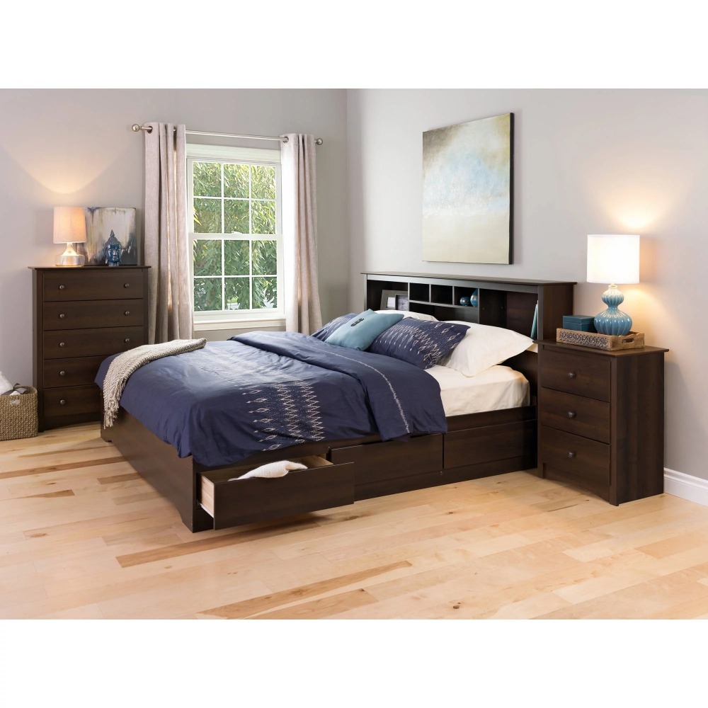 Fremont Classic Tall 3-Drawer Bedroom Nightstand Luxury Brand Bag Espresso Freight Free Comfortable Furniture Bedroom Bed Table