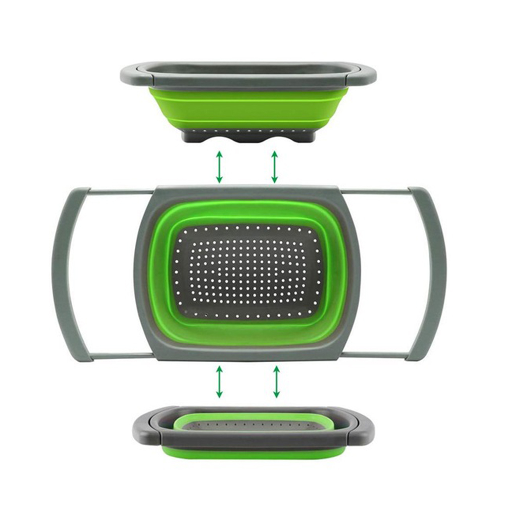 Telescopic Foldable Silicone Strainers Collapsible Colander Set Fruit Vegetable Basket for Home Fruit Cleaning Kitchen Tools ZXH