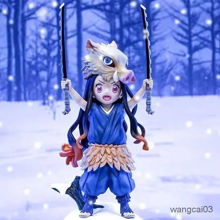 Action Toy Figures Anime characters Demon 20cm double-pole Inosuke Figure PVC Action Figure Model Toys Gifts Wholesale box-packed