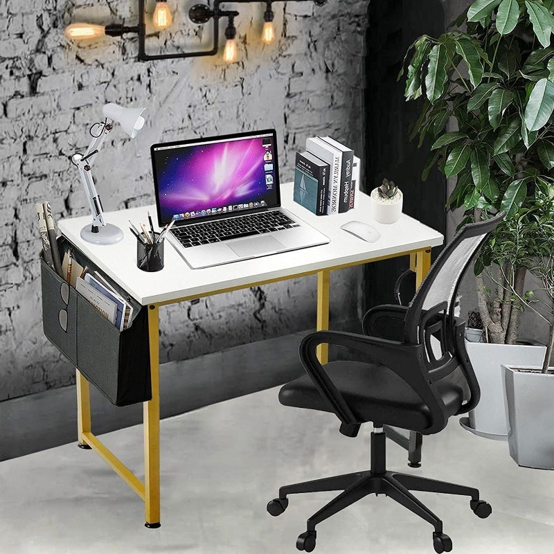 Small Computer Desk for Bedroom White Modern Writing Table for Small Spaces Kids Teens Student Study Work PC Desk 31 Inch