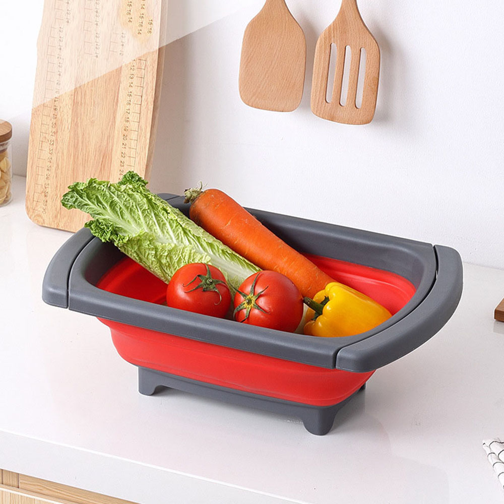 Telescopic Foldable Silicone Strainers Collapsible Colander Set Fruit Vegetable Basket for Home Fruit Cleaning Kitchen Tools ZXH