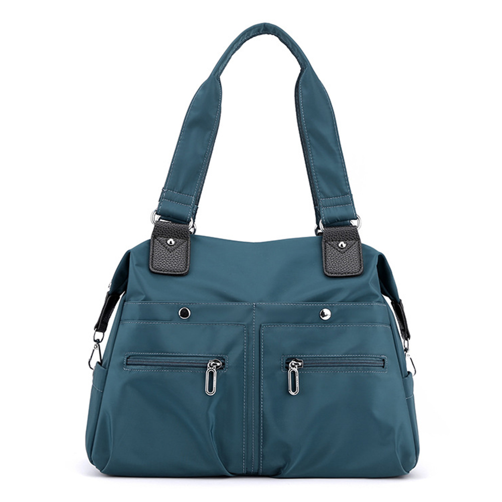 Women's Handbag Solid Simple Designer Tote Bag Large Capacity Waterproof Multi Pocket Nylon Shoulder Bag Mommy Travel Diaper Bag