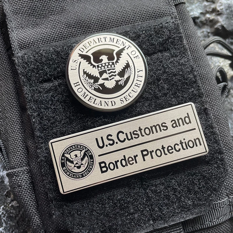 US Department of Homeland Security Metal Morale Emblem DHS Hook&Loop Patches Klett Military Backpack Sticker Tactical Accessory
