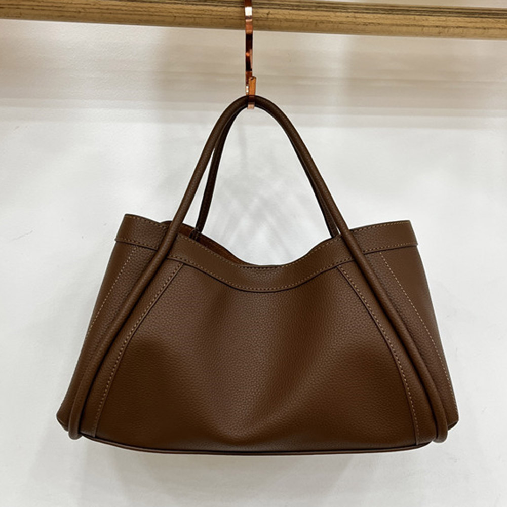 Female Big Soft Leather Satchel Bag Classic Solid Color Simple Casual Large Capacity Tote Bags Ladies Single Shoulder Handbag