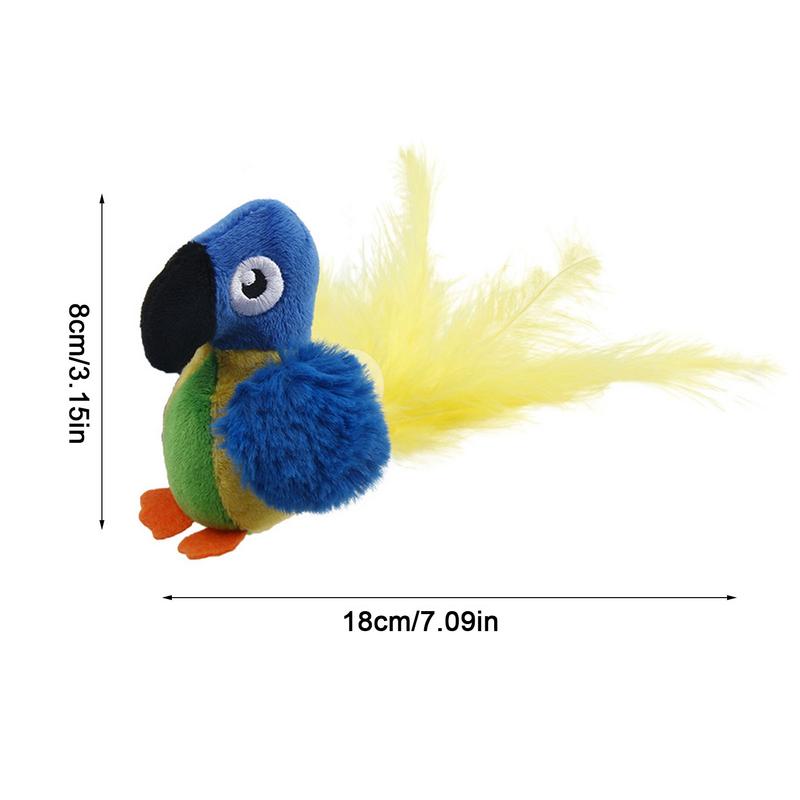 Electric Cat Toy Parrot Shaped Electronic Pet Toy Portable Kitten Fun For Relax Explore Entertain Cute Bird Toys With Sound For