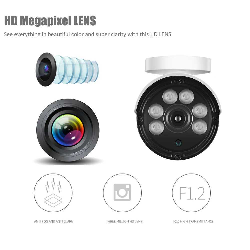 IP Cameras AZISHN AHDM 5.0MP 720P/1080P AHD High Definition Surveillance Camera IP66 metal shell Outdoor 6pcs Array IR LED AHD CCTV Camera 240413