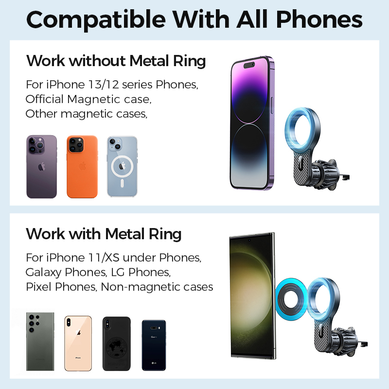 Joyroom Universal Magnetic Car Phone Holder Strong Car Air Vent Phone Mount Compatible with iPhone Samsung LG Google Pixel, etc