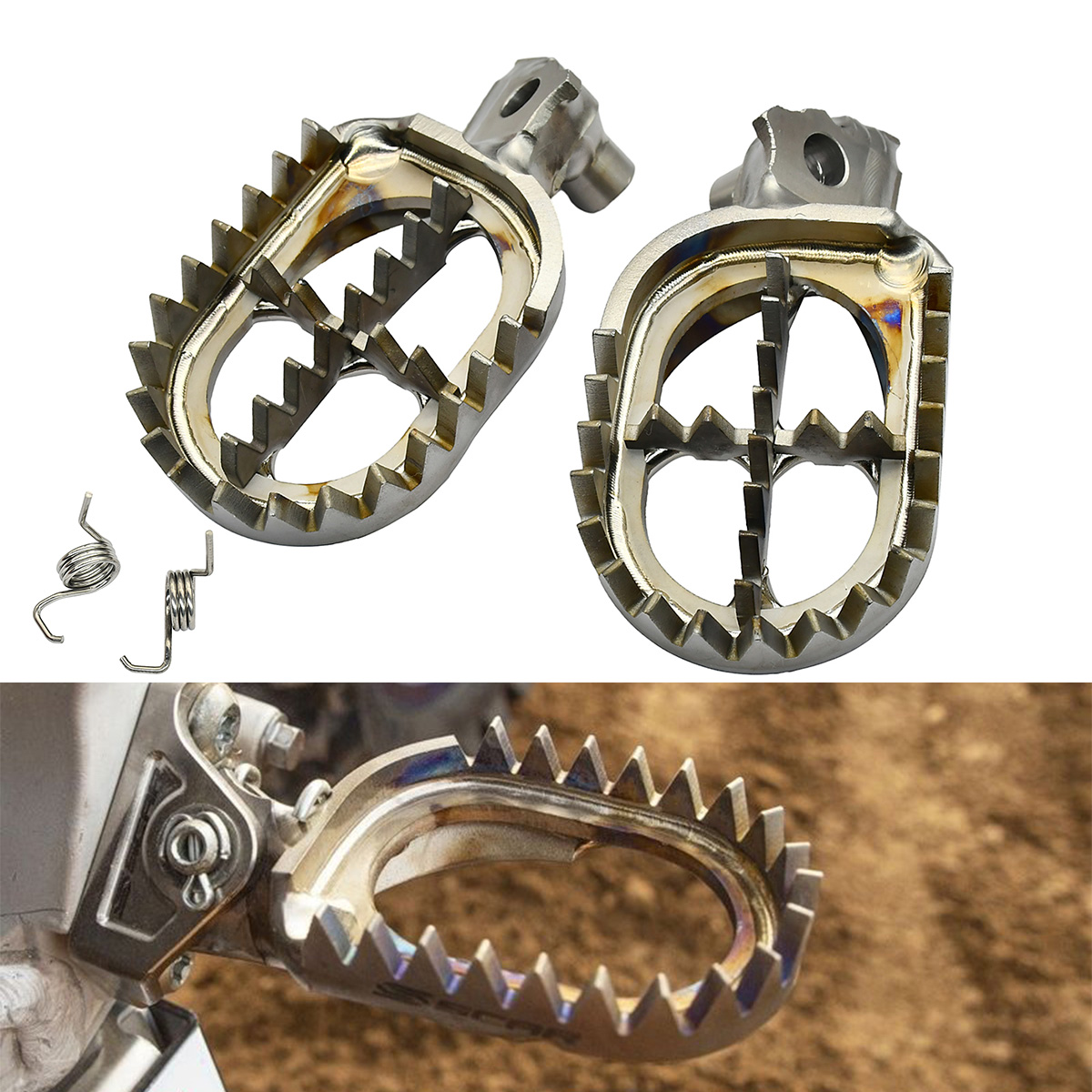 Motorcycle Titanium Alloy TC4 Foot Rest Pegs Footrest Footpeg For Yamaha YZ125 YZ250 YZ250F YZ450F WR250F WR450F YZ 125 250 X FX