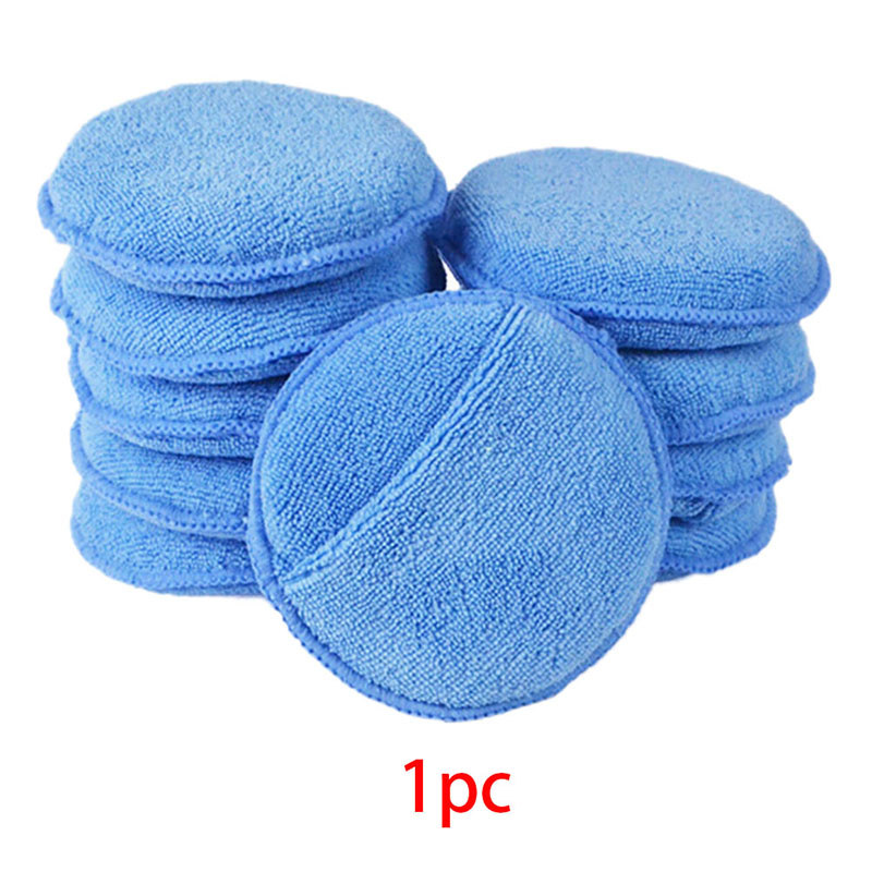 1pc Microfiber Wax Applicator Pad 5" Diameter with Finger Pocket Polish Car Wax Apply Remover Buff Pads