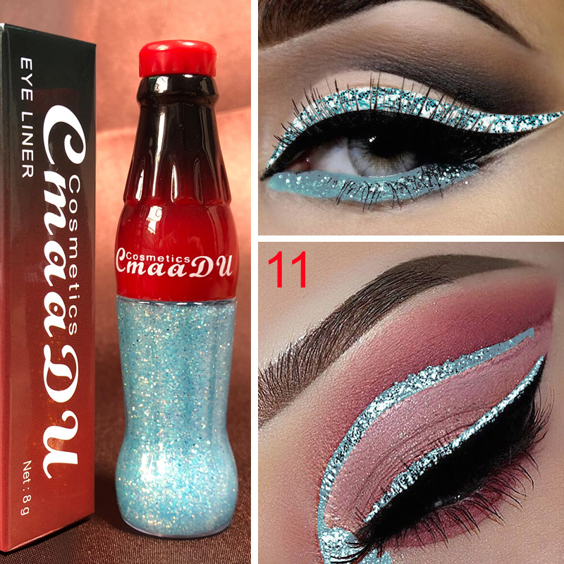 Waterproof Liquid Eyeliner Gold Color Liquid Glitter Eyeliner Durable Long Lasting Shiny Sequins Eye Pencil Makeup Beauty Tool