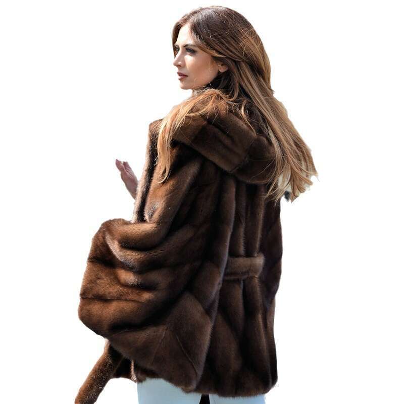 shanshi fur coat women Mink fur fashionable autumn and winter new item bat sleeve coat women's clothing