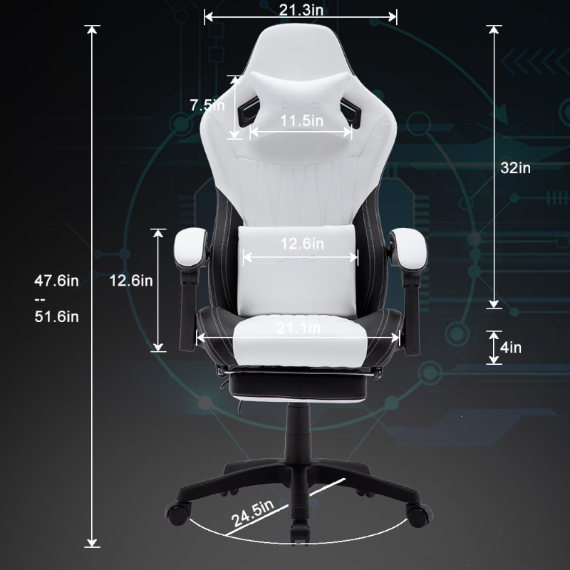 OHAHO Gaming Chair, Office High Back Computer Leather Desk Racing Executive Ergonomic Adjustable Swivel Task C