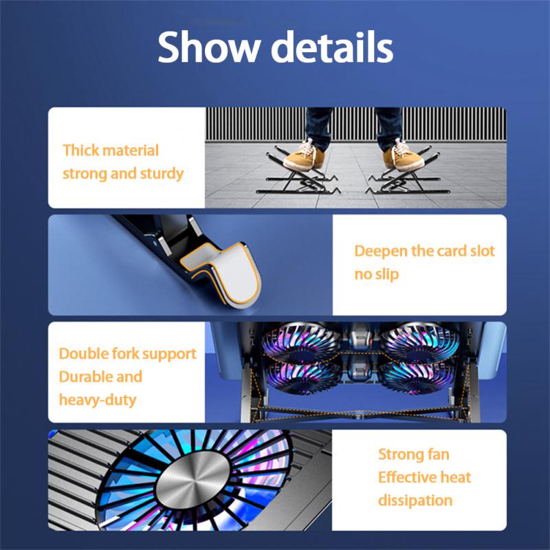 Gaming Cooler Laptop Stand Foldable Laptop Cooling Pad With 2/4 Fan Silent For Macbook Laptop Cooler Notebook Accessories LOL OW