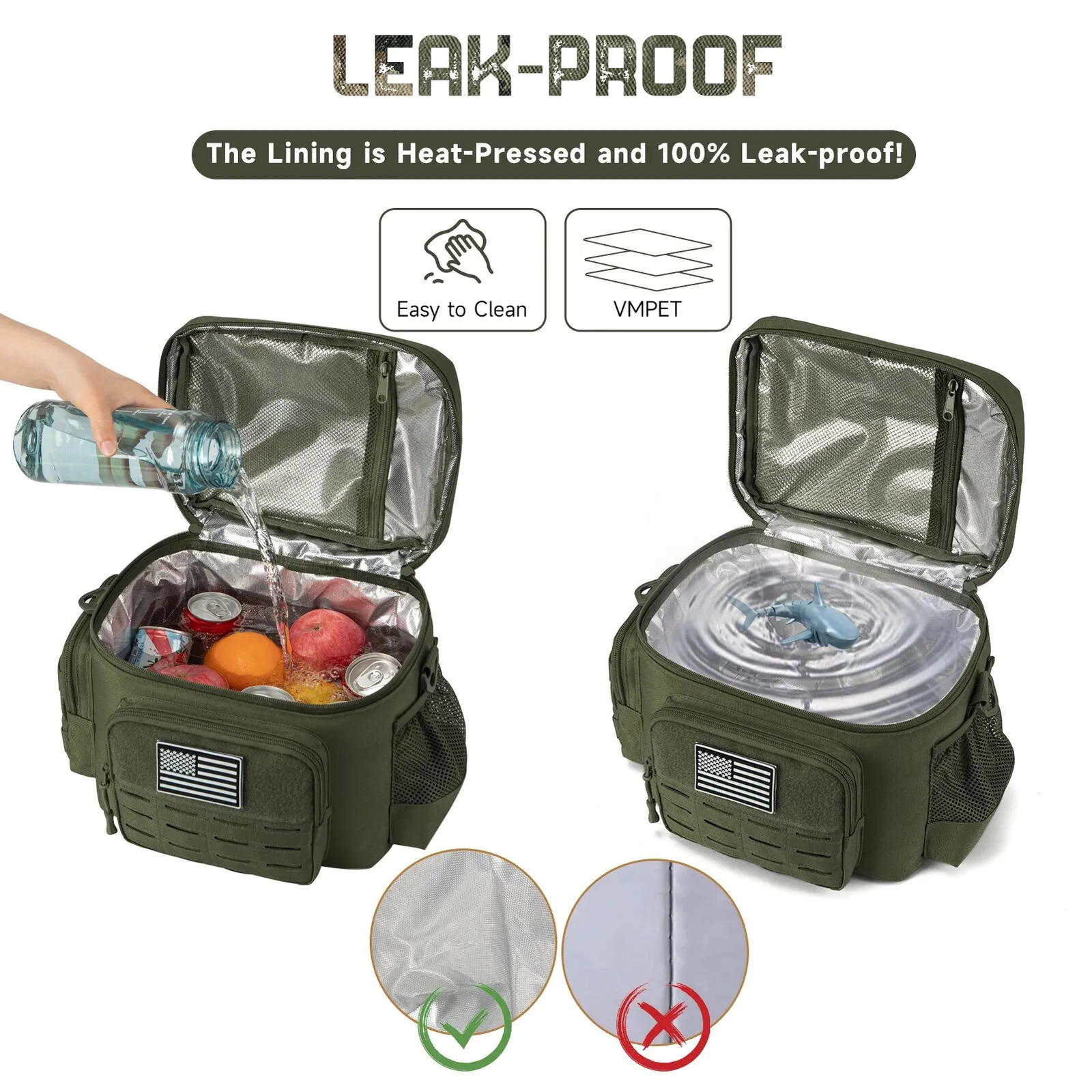 Tactical Lunch Box for Men Outdoor Heavy Duty Bag Work Leakproof Insulated Durable Thermal Cooler Meal Camping Picnic 241113
