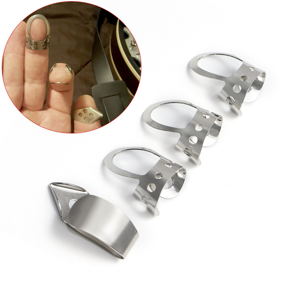 Guitar Plectrum Guitar Pick Hard Wearing Lightweight Resonator Tone Deaf Music Metal Adjustable Banjo For Banjo Dobro Resonator