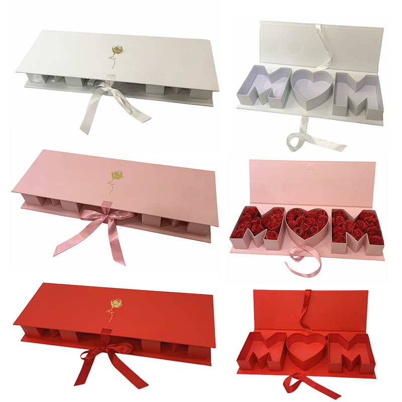 Creative Mother's Day MOM Fillable Letter Shaped Empty Packaging Boxes Flower Presents Gifts Cardboard Box New