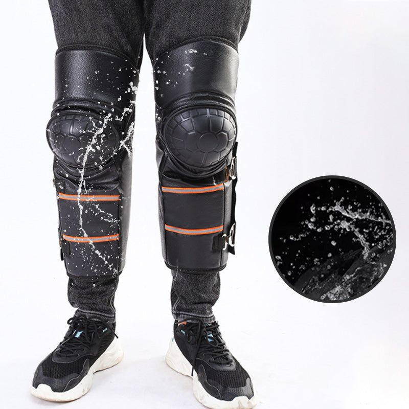 Motorcycle Warm Knee Pads PU Winter Riding Windproof Thickened Electric Bike Riding Leg Protector Kneepad Leg Protective