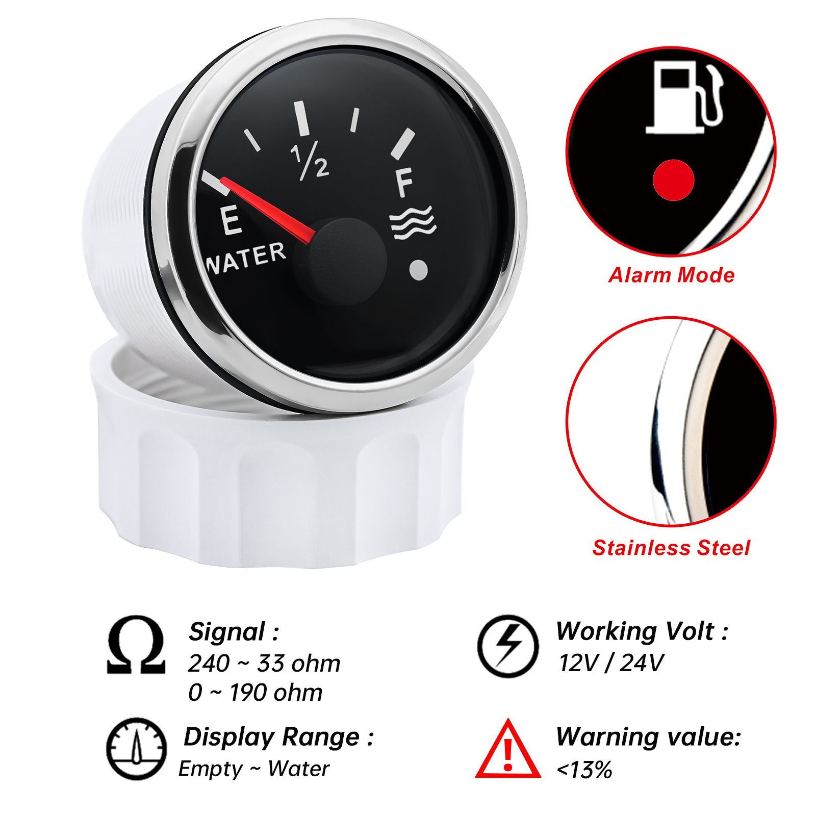 Fuel Level Water Level Gauge 175 200 250 275 375 mm Meter Sensor 0~190 ohm Fuel Sending Unit Indicator Level Gauge for Car boat