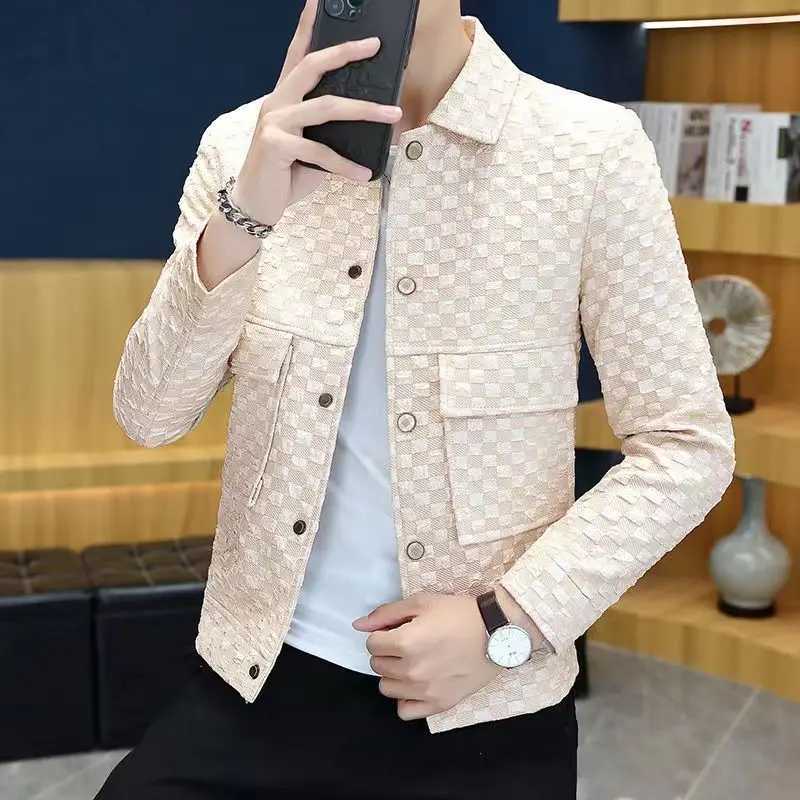 High Quality Mens jacket loose collar spring autumn retro mens jacket casual C jacket solid color loose M jacket T241112
