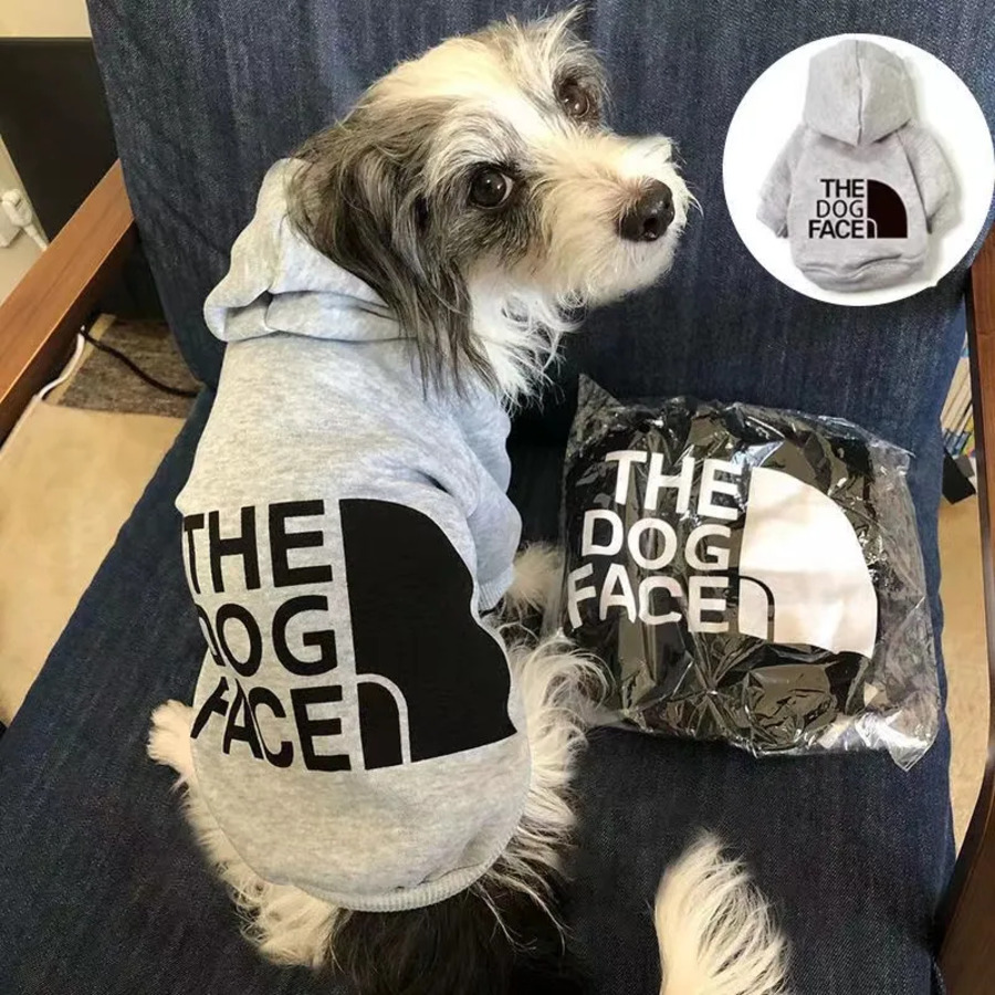 Designer Dogs Hoodie Pet Clothes Casual Wear Dog Apparel The Dog Face Pets Coat for Teddy Poodle Schnauzer Fashionable Autumn and Winter Warm Jackets 