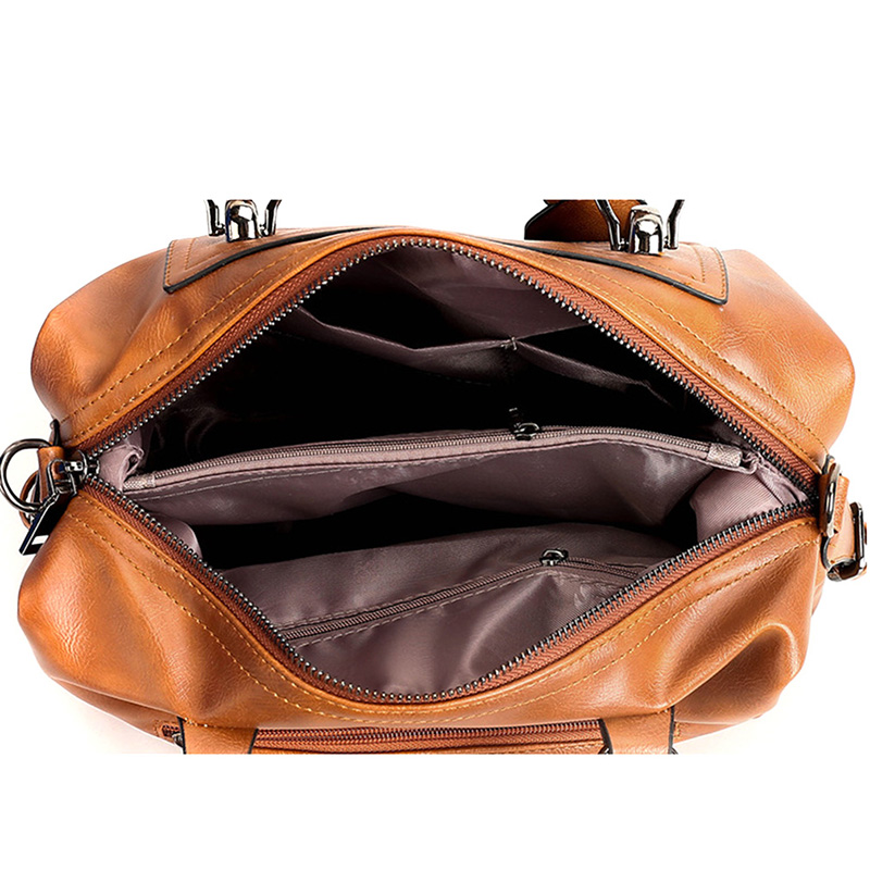 Women Vintage Luxury Handbag Purses Soft Leather Shoulder Bag Designer Female Casual Tote Travel Femme Ladies Hand Bags 2024