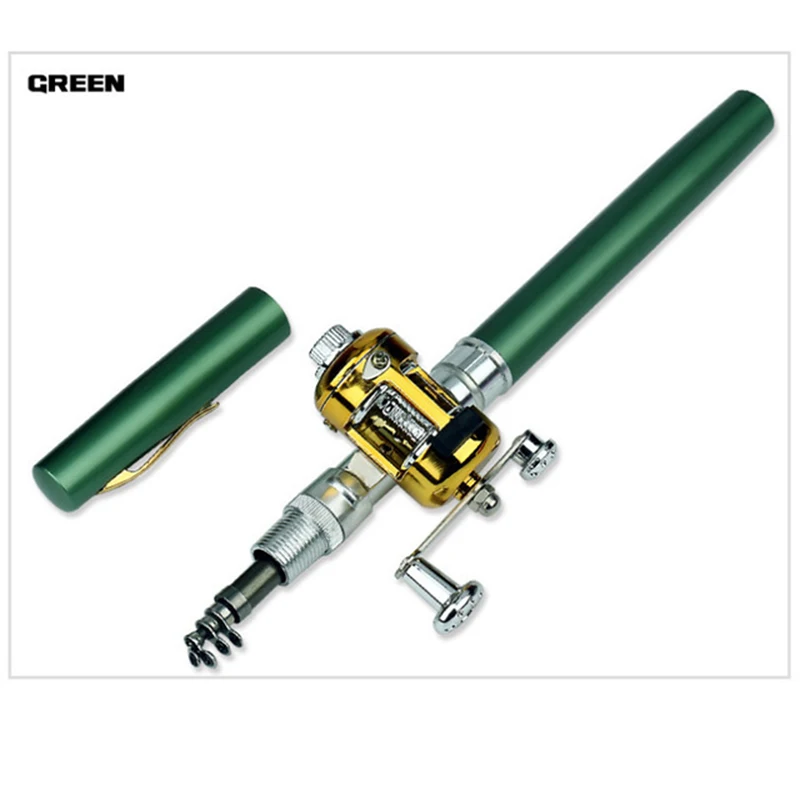 Mini Portable Pen Type Fishing Rod Aluminum Alloy Telescopic Fishing Pole Pocket Size Rod Outdoor Fishing Tackle Dropshipping