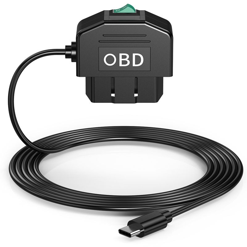 Dash Cam OBD Hardwire Set Kit Dash Camera USB Type C Hardwire Set With OBD Power Cable For Dashcam 12-24V To 5V/3A