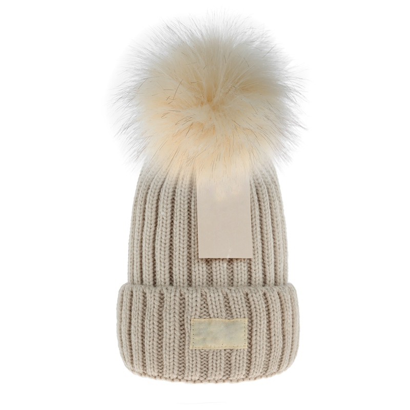 Women Knitted Caps 7 Colors Big Hairy Balls Warm And Soft Beanies Brand Crochet Hats Wholesale