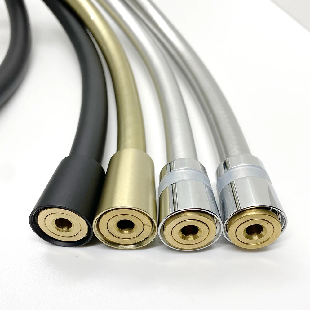 Shower hose 1.2m 1.5m 2m bathroom water hose black gold gray PVC handheld shower head hose anti twist and burr replacement kit 241113