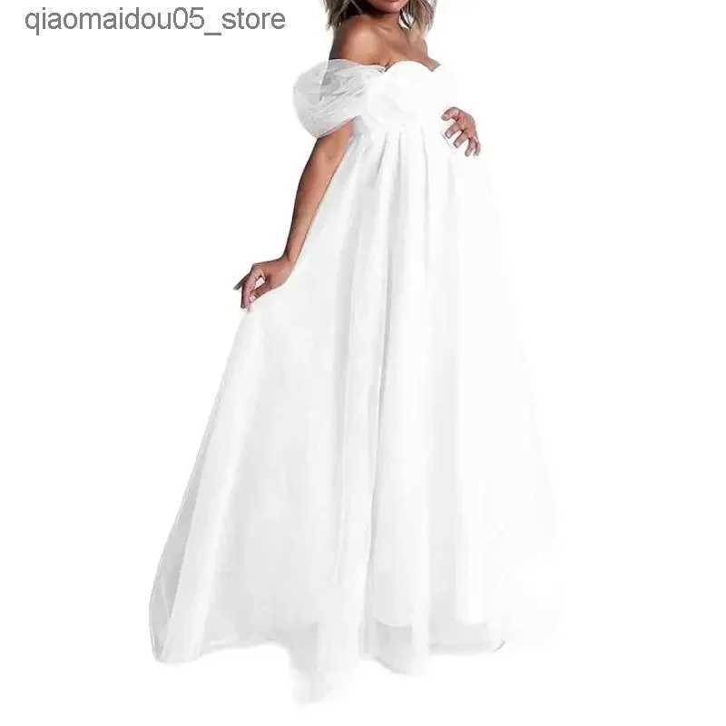 Maternity Dresses Summer Short sleeved Pregnant Womens Clothing Photo Shooting Womens Fashion Pregnant Womens Clothing White Wedding Dress Long Dress 