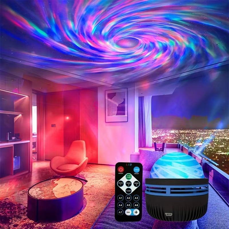 5V Star Galaxy Projector Night Light Sky Colorful Display for Bedrooms Gaming Room USB Auto-Rotating Ambiance for Bedrooms Party