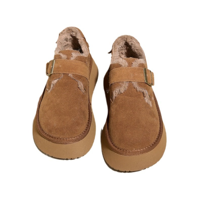 Real fur integrated snow boots for women with thick suede NEW soles, winter women's shoes