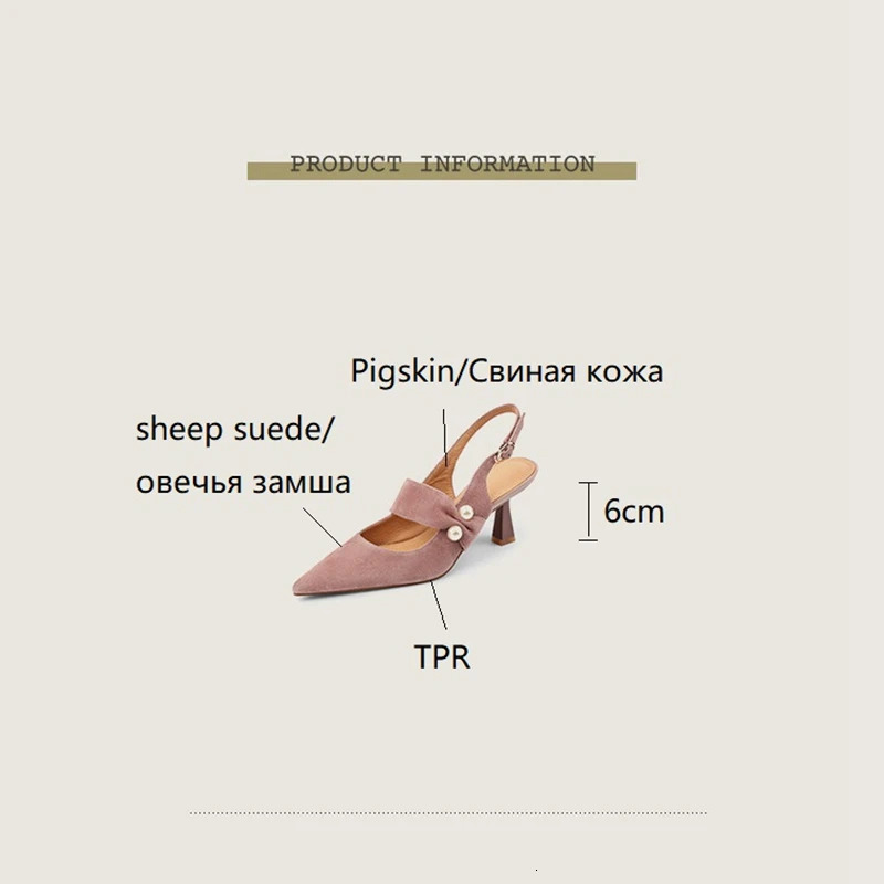 Summer Sheep Suede Leather For Women Pointed Thin Heel Shoes Cover Toe Sgback Shoe Blue Pearl Sandals
