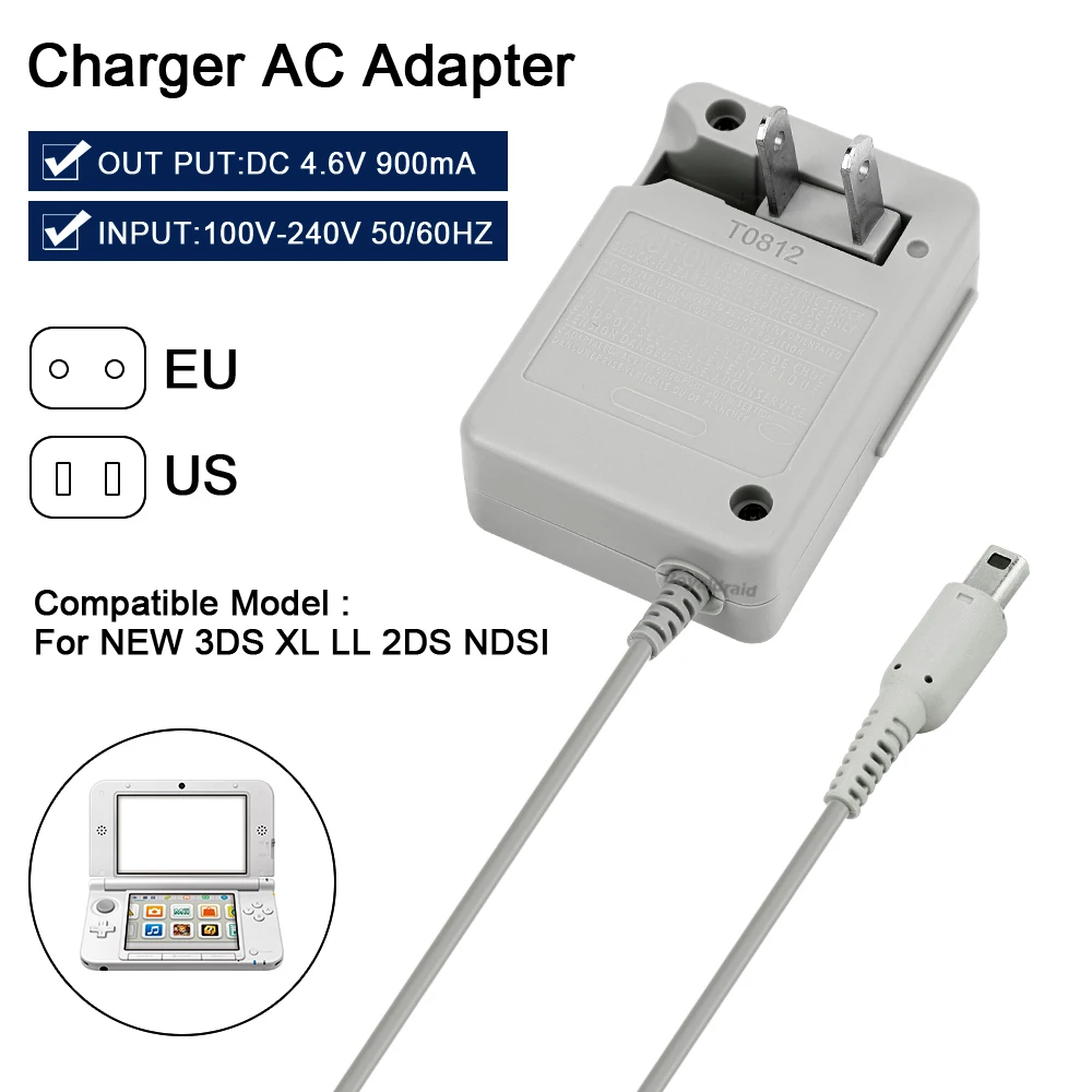 Travel Home NEW ddmysmile 100-240V Wall Power Supply AC Adapter Charger For NEW 3Ds Xl/2Ds Xl/3Ds XL Ll/3Ds/2Ds/Ndsi/Ndsi XL EU US Plug Smile / Ll//2D