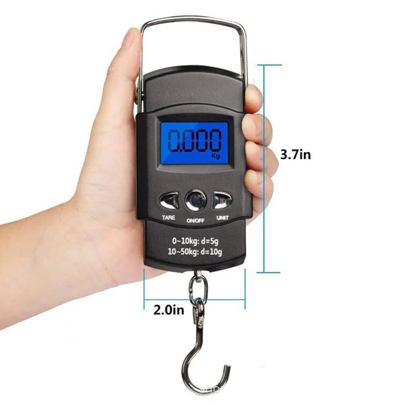 X Mini 50kg 10g Digital Scale for Fishing Lage Travel Weighting Steelyard Portable Electronic Hanging Hook Scale Hand Scales smile