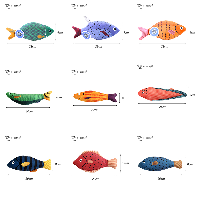 Squeaky Sea Fish Shape Sphynx Cat Toy Caip Plush Stuffed Pet Toys for Cats Gotas Kitten Kedi Funny mascotas Play Accessories