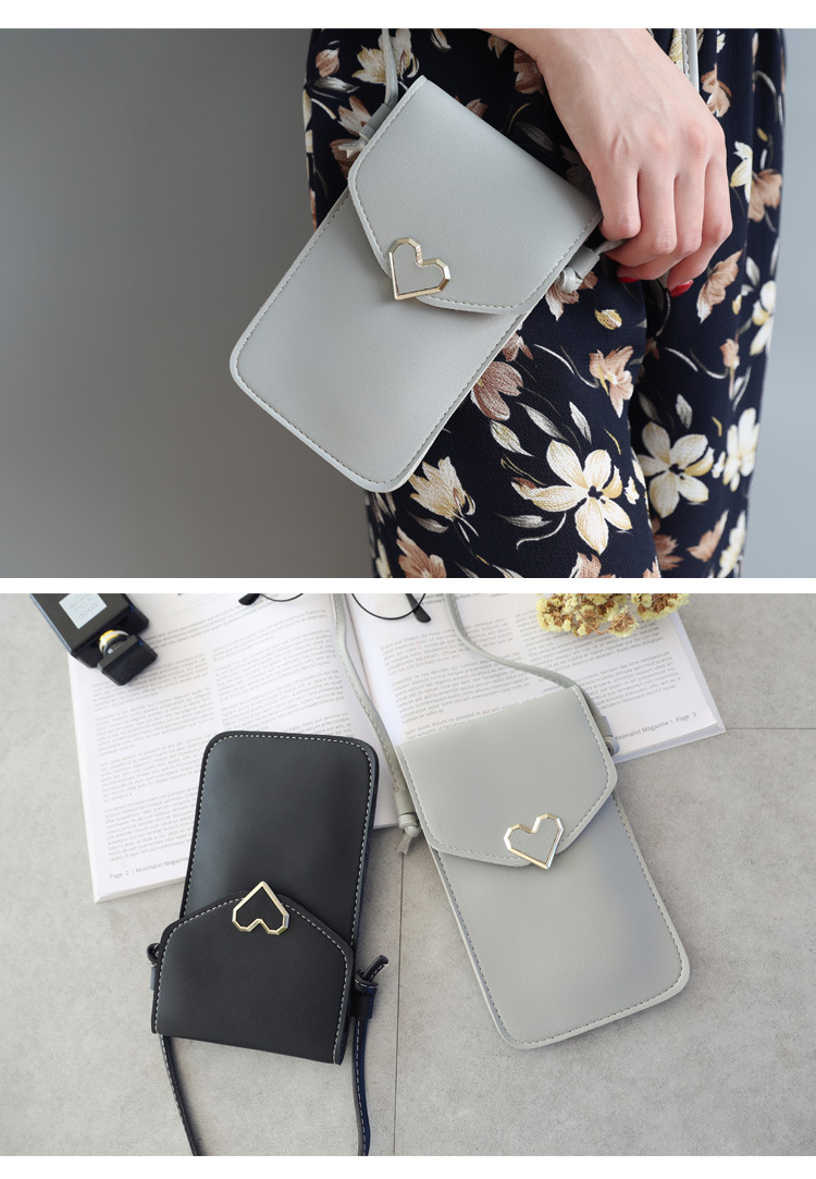 Women's Wallet Shoulder Leather Touch Screen Mobile Phone Bag Cute Card ddmysmile Holders Purse Money Pockets Girls Sling Crossbody Bag Smile