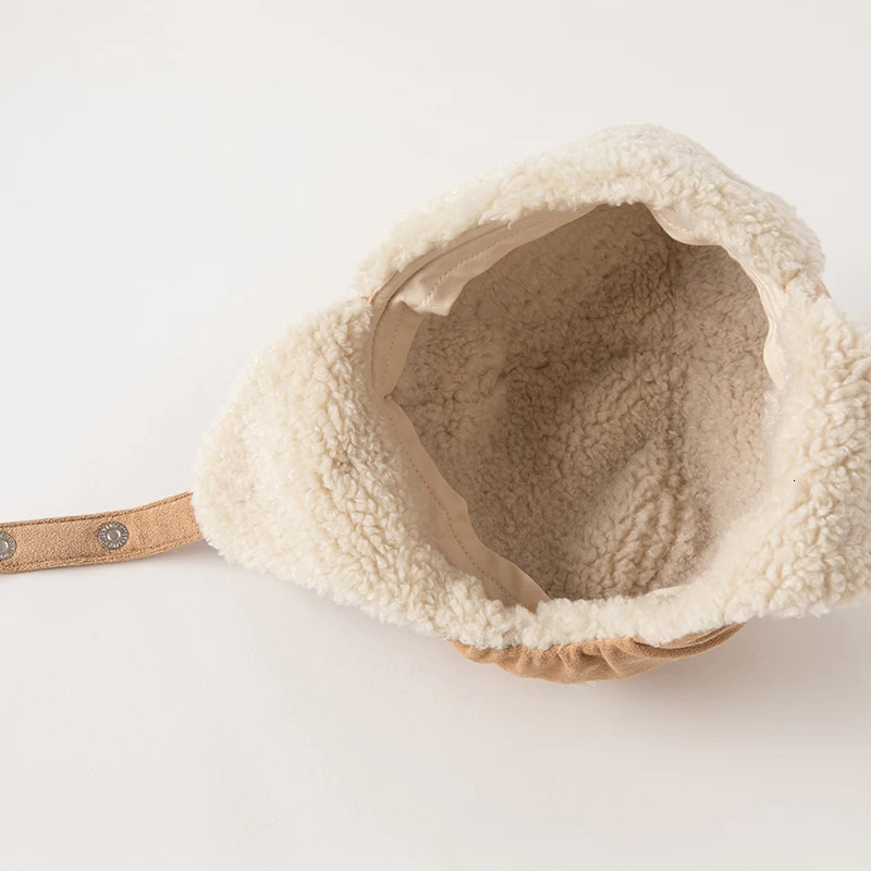 Dave Bella Baby Ear Protection Beanies Infant Plush Earflaps Cap Winter Warm Hat Kids Girl Boy Soild Bonnet DB4223578 241112