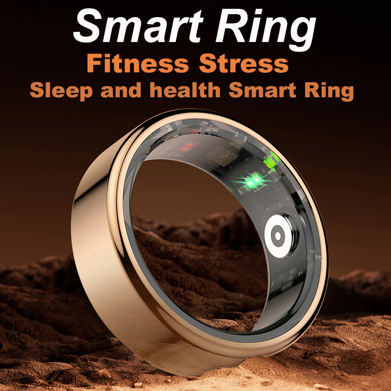 Ring 2024 Smart Health Monitor For Men Women Thermometer Blood Pressure Heart Rate Sleep Monitor IP68 Waterproof For IOS Android smile