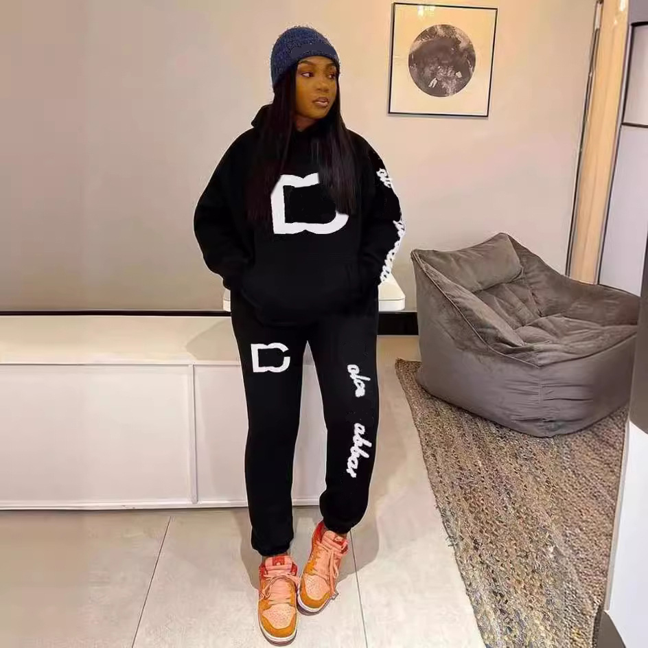 Women's Tracksuits Fashion Printed Sportswear For Men Women Plus Hooded Sweater Two-Piece Sets Women's Leisure Tracksuits