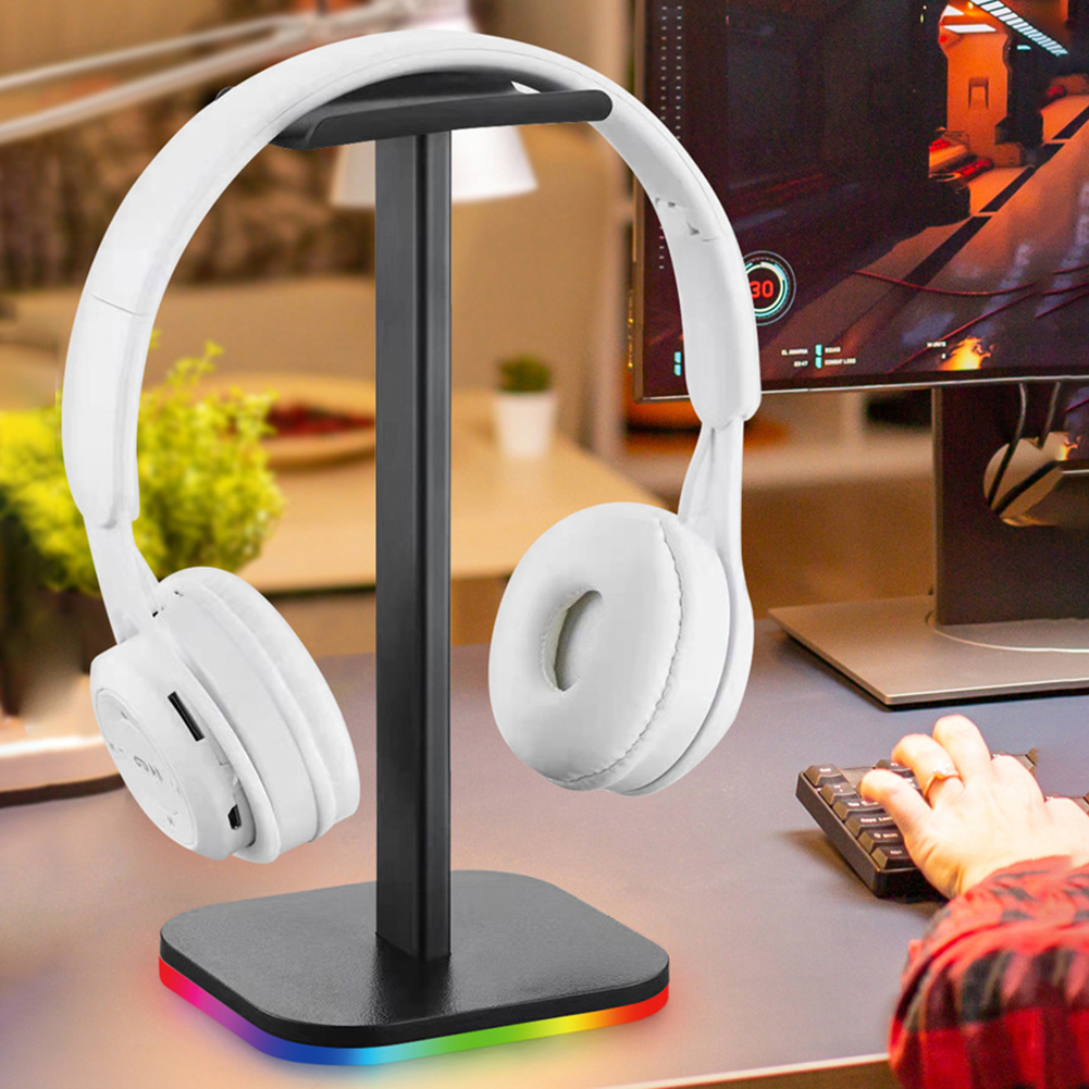 Gaming RGB Stand Headphone Over Ear Headset Hanger Holder Rack for Desktop PC Game Earphone Accessories smile
