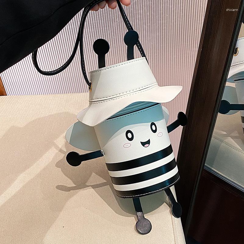 Drawstring Bag Women's Bucket Fashion Cute Bee Shoulder Crossbody Internet Ins Mobile Phone 9016 zhanyishengli
