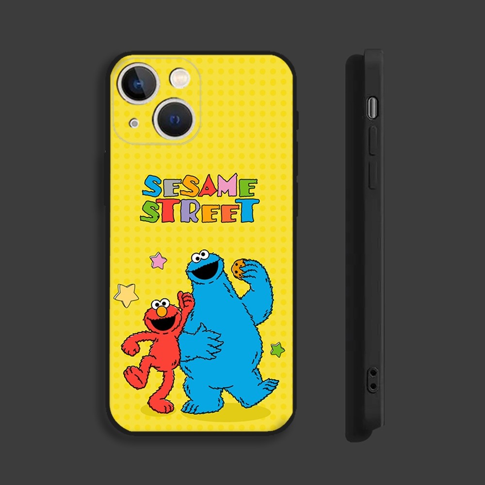 S-Sesame S-Street Cute Phone Case For iPhone 15,14,13,12,11 Plus,Pro,Max,XR,XS,X,7,8 Plus,SE,Mini Silicone Soft