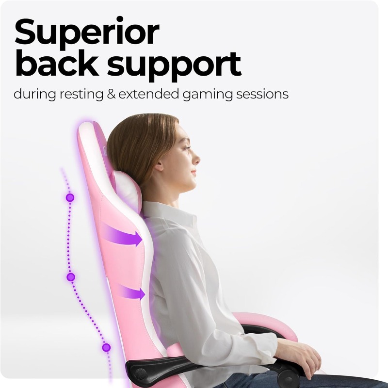 Video Gaming Chair with Footrest High Back Ergonomic Comfortable Office Computer Desk with Lumbar Support Height Adjustable with